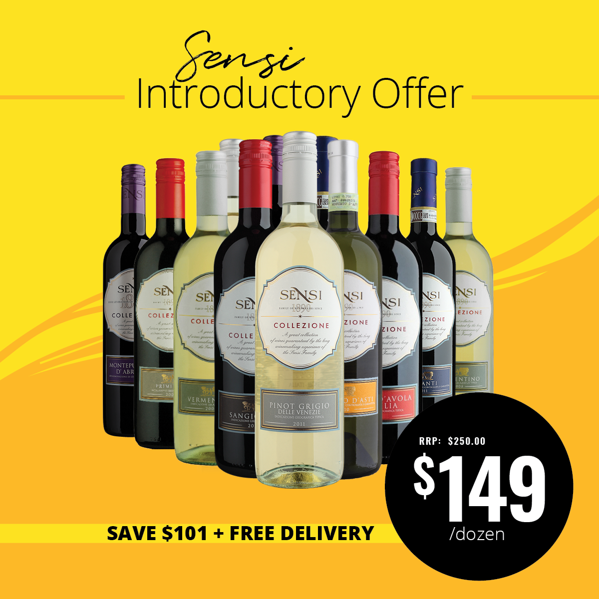 Sensi "Collezione" Red & White Mixed Dozen - Introductory Offer!