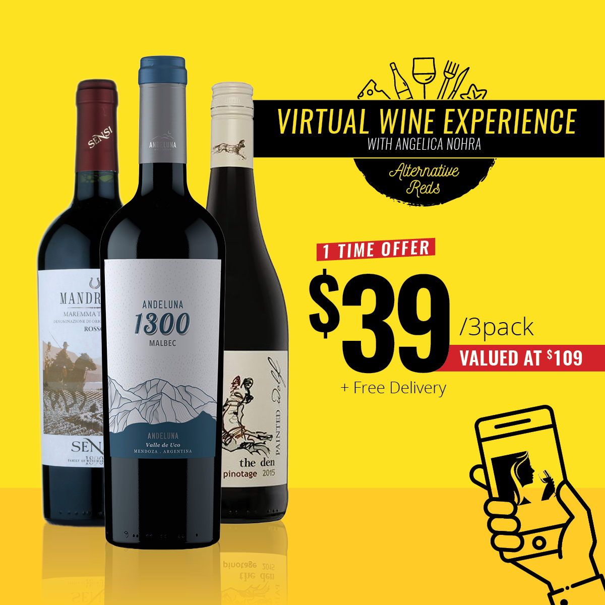 Virtual Wine Experience - Alternative Reds (One Time Offer)